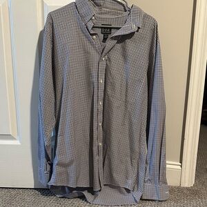 Jos A Bank Purple & White Check Men’s Button-Down Shirt